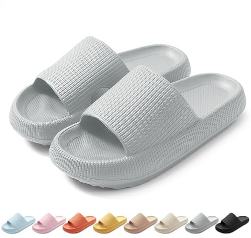 HEOAARG Ciabatte Uomo Donna Casa Comode Slide Pantofole a Nuvola Antiscivolo per Piscina, Morbide Aperte Estive Leggere per Doccia, Spiaggia, Interno Esterno
