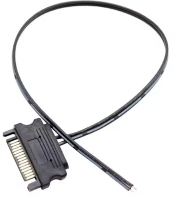 SATA-strömkabel, 15 stift, 5 V, 50 cm, med GND-kablar och positiva, för LED-ljusremsor för dator, dator
