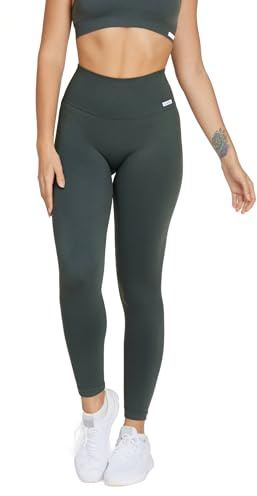 FGM04 Donna - Leggings Nikita Basic Fascione Alto (IT, Testo, M, L, Regular, Regular, Standard, Coal Green)