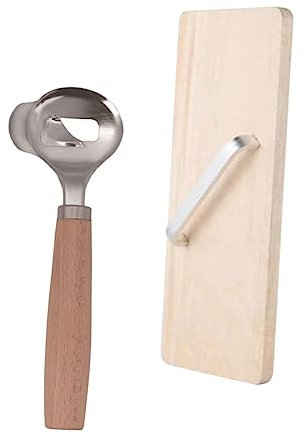 Zerodeko Comodità in Cucina Coltello Per Tagliatelle in Legno E Acciaio Inossidabile Tagliatelle Tagliate A Fette Sicure E Comode