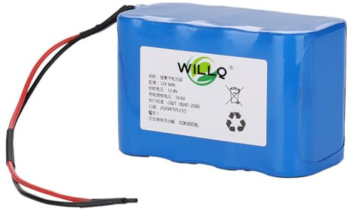 WILLQ 12V 6Ah 10Ah 12Ah 15Ah 18Ah LiFePO4-batteripaket, uppladdningsbart litiumjärnfosfat-backupbatteri med ultralång livslängd för LED-remsa/nödljus/gatubelysning,12v10ah