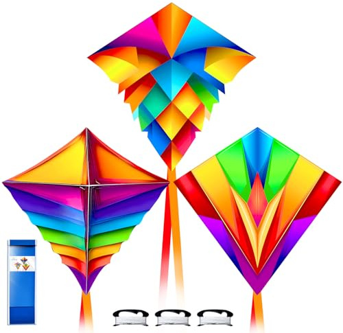 Simxkai Vibrant Diamond Aquilone Trio - Set colorato per divertimento all'aperto