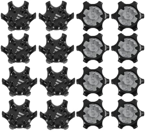 16 Pcs Golf Spikes, Golf Shoe Spikes Cleats, Replacement Bulk Cleats for Easy Installation, TPU Golf Studs for Traction, Stability, and Comfort, Compatible with Most Sports Shoes(Black)