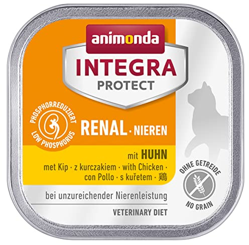 animonda Integra Protect Renal para gatos, comida húmeda para gatos con insuficiencia renal crónica, con pollo, 16 x 100 g