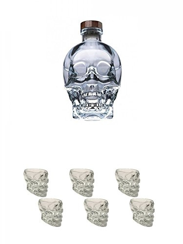 Crystal Head Vodka 0,7 Liter + Crystal Head Glas Totenkopf aus Glas 2 Stück + Crystal Head Glas Totenkopf aus Glas 2 Stück + Crystal Head Glas Totenkopf aus Glas 2 Stück