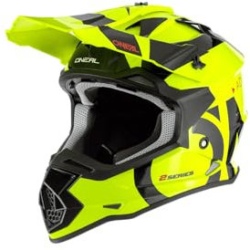O'NEAL | Motocross-Helm | Kinder | MX Enduro | ABS-Schale, Lüftungsöffnungen für optimale Belüftung & Kühlung | 2SRS Youth Helmet Slick | Schwarz Neon-Gelb | Größe L