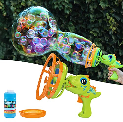 IFLOVE Dinosaur Bubble Gun for Kids 3-8, Bubble Machine Blower Toy (Green)