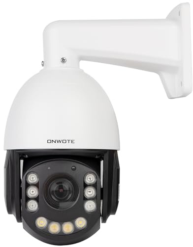 ONWOTE 20X Optical Zoom 4K PTZ PoE IP Security Camera, Auto Cruising& Human Tracking, AI Detection Trigger Color Night Vision, 360° Pan 95° Tilt, Two Way Talk, 262-328ft IR, Outdoor Commercial Camera
