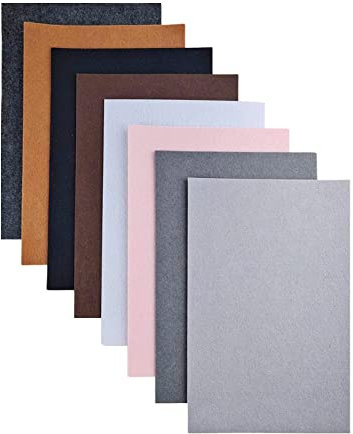 Jtnohx Steifer Filz, 2mm Dickes Filz zum Basteln, 8 Stuck 20x30cm Bastelfilz, Filzstoff Quadrate für DIY-Projekte (Grau Braun Serie)