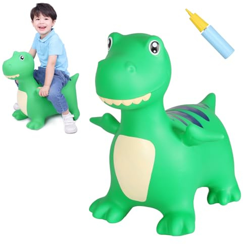 INPANY Bouncy Horse, Dinosaur Hopper Toys for 2 Year Old Boy, Toddlers Bouncing Animal, Inflatable Hopping Buddies for Kids, Ride on Rubber Bouncer, Indoor Outdoor Birthday Gifts Toy for 3 4 Yr Girl