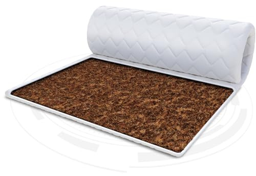 FDM Matratzentopper KOKOS Matratze Topper 120x200 cm Härtegrad H4 Höhe ca. 1 cm Allergiker Geeignet Öko-Tex Weiß