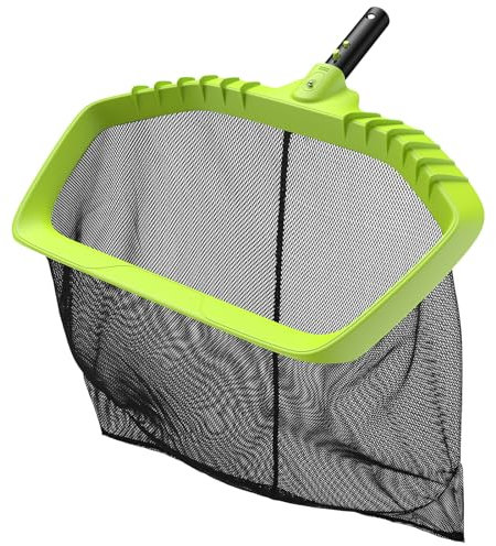 Sunnila Pool Kescher Bodenkescher, Poolkescher Laubkescher Stabil Schwimmbad Laubkescher ohne Teleskopstange mit Extra Großem Netz, Tiefkescher Kompatibel mit Allen Handelsüblichen Teleskopstangen