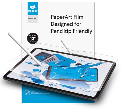 MOBDIK 2 Pack Paper Nano Screen Protector Compatible with iPad Air 13 M3 2025 / M2 2024 & iPad Pro 13 M5 2025 / M4 2024, New Version Crafted for Natural Writing, Less Reflection, Nib Friendly