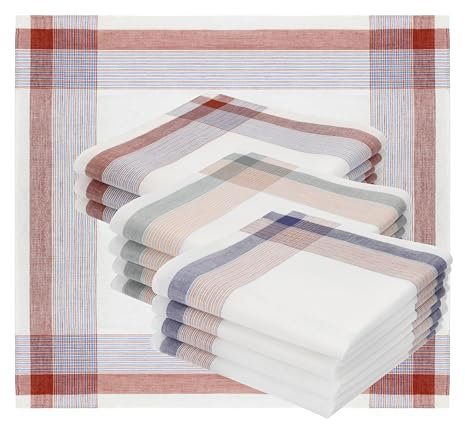 Betz 12 Stück Taschentücher Herrentaschentücher Stofftaschentücher Damen- Männertaschentücher 100% Baumwolle Größe 40x40 cm - Leo 11 Dessin 2