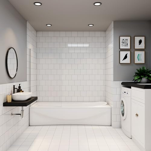 Pare-baignoire fixé 70cm Hauteur 130cm écran de baignoire 5mm verre trempé anticalcaire paroi de baignoire