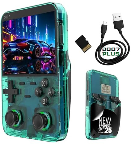 Consola Retro Portátil D007 Plus 2025 – +10.000 Juegos Clásicos – Pantalla IPS HD 3,5’’ – Doble Joystick 3D con Luz Inteligente – RK3326 Quad Core – R36S Mejorada – Retro Gaming Edición 2025