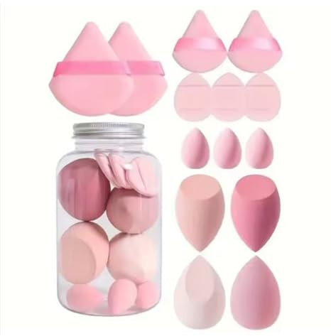 Makeup Sponge & Powder Puff Set. D.Sirez's 14pcs Latex Free Vegan Soft Comfortable Cosmetics Make up Sponge Beauty Blending Set