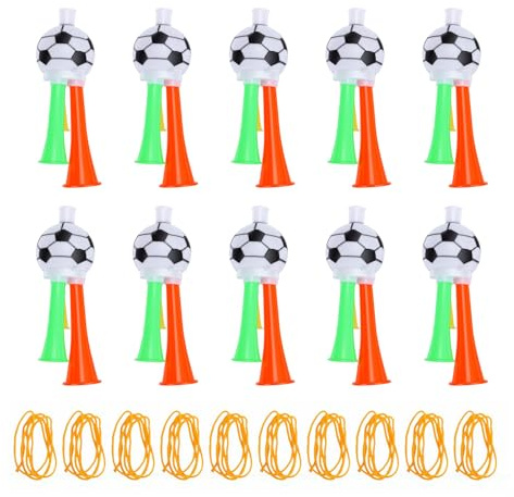 banapoy 10st Stadiumhorn, Högljudda Vuvuzelahorn Fotboll Jubelhorn, Högljud Makare, Fotbollsjubel, Lufthorn Noisemaker för Sportevenemang, Fotbollsfavoriter (ABS 2)