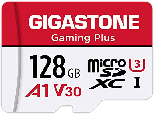 Gigastone, scheda di memoria Micro SD da 128 GB, Gaming Plus, scheda di memoria MicroSDXC per Nintendo Switch, Wyze, GoPro, Dash Cam, telecamera di sicurezza, registrazione video 4K, UHS-I A1 U3 V30