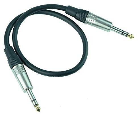 6.35mm 1/4 Stereo to 6.35mm Stereo Jack Plug Lead (1M Length) TRS Balanced Signal Audio Patch Cable