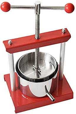 SQUEEZE master Cheese Tincture Herb Fruit Wine Manual Press -0.8Gallon/ 3 Litre-Power Ball Handle-Stainless Steel & Iron for Juice,Cider,Wine,Olive Oil
