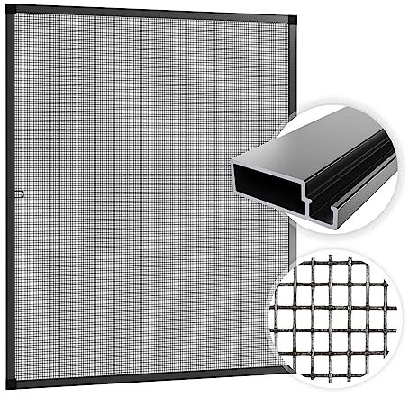 SAMUFLY moustiquaire avec Cadre en Aluminium Anthracite 80x100cm moustiquaire de Protection pour fenêtres moustiquaire moustiquaire Cadre moustiquaire