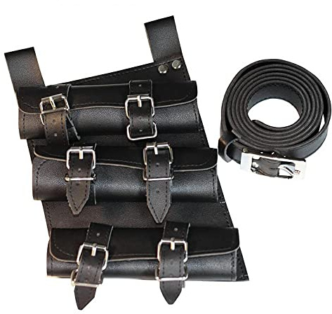 Kevrnabxi Medieval Sword Belt Waist Sheath Scabbard Frog Holder Adult Men Larp Knight Weapon Costume Rapier Ring Belt Holster for Katana (3,black)