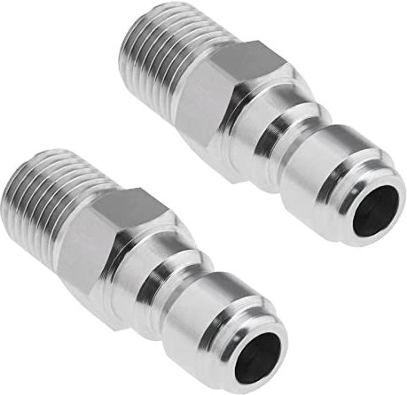eMagTech Adaptateur de Nettoyeur Haute Pression 2 pièces, raccord BSP mâle de 1/4 Pouces, Prise à Connexion Rapide, coupleur en Acier Inoxydable 304 pour Sortie de Nettoyeur Haute Pression, 5000 PSI