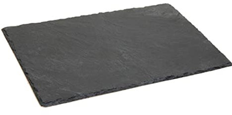 AC - Plato de Pizarra - Forma Rectangular - Platos Llanos de Piedra Natural para Servir Alimentos, quesos, Aperitivos - 40 x 30 cm