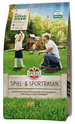 SPERLI RSM 2.3 - Semi per prato da gioco e sport, 2 kg, per 100 m², per sport e giochi, germinazione rapida e verde intenso, ideale per giardini domestici