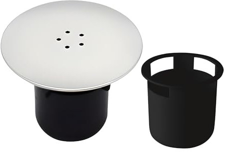 Shower Drain Cover – Chrome Shower Trap Replacement for 90mm/115mm Plughole, Fast Flow, Removable Top with Hair Trap, Shower Waste Trap Cover, Shower Tray Drain Cover Replacement (Black Base)