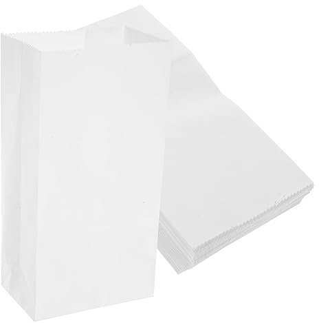 Paquete de 100 bolsas de papel para hornear de color, hechas de papel kraft para tostadas con base cuadrada, bolsas de palomitas de maíz, bolsa de embalaje de galletas, bolsa de