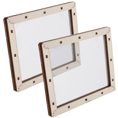 Warmhm Holzrahmen Zur Papierherstellung 2 Stück Papierbastelrahmen Rahmen Zur Papierherstellung Bildschirm für Bastelprojekte Spaß