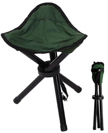 Taburete de viaje, taburete de trípode portátil plegable pequeño de lona de 3 patas, taburete plegable para camping, hogar, viajes al aire libre, caminar, jardín, mochila