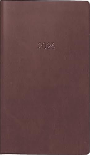 BRUNNEN Taschenkalender Mod. 758 '26 | A6, Kunstleder, bordeaux
