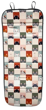 Colchoneta silla de paseo Universal Transpirable con Tejido Coolmax antisudor Acolchada Forro 3D Lavable Secado Rápido Facil colocación Funda de Verano Baby Star