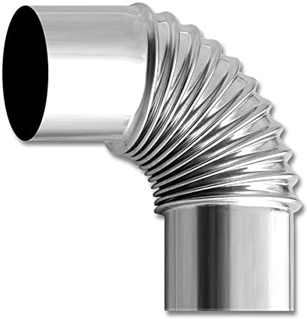 90° böjrör Rostfritt stål Avgasrör, Spisrör Böj Värmebeständigt Rökrör, Gängad böj Ø 50mm Ø 60mm Ø 70mm Ø 80mm Ø 110mm Ø 120mm(11cm)