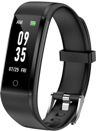 Pedometer Watch No Bluetooth No APP No Phone Required, Simple Fitness Tracker for Men Women with Steps/Calories Counter Time/Date Display IP68 Waterproof Step Tracker for Walking Running (Black)