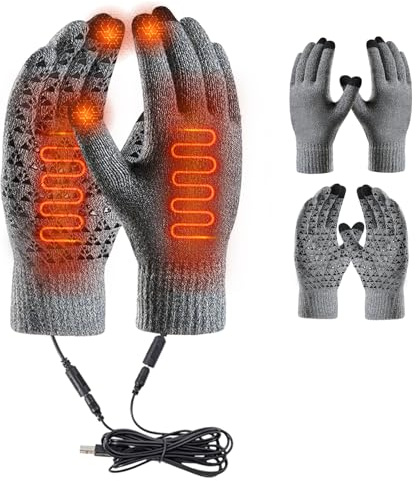 PORFOYO Gants Chauffants USB: Gant Chauffant Pour Écran Tactile, Gants Chauffants Électriques Pour Hommes Et Femmes, Gant Chauffant Non-slip Pour Intérieur Extérieur Randonnée, Vélo