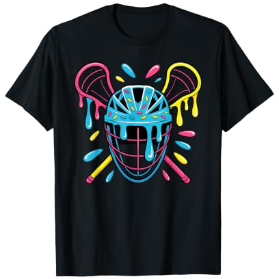 Colorful Dripping Helmet Lacrosse Vibes T-Shirt