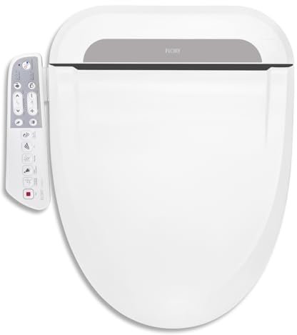 R FLORY FDB600 Sedile Bidet Intelligente con Riscaldamento del Sedile, Pulizia con Acqua Calda di Asciugatura Water Bidet Incorporato Doccetta per Bidet (Normale-EU)