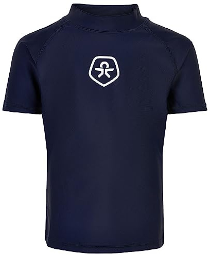 Färg barn pojkar t-shirt solid UPF 63 simskjorta set, Dress Blues, 116