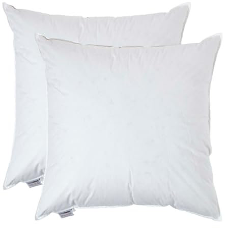 HOMESCAPES Paquete de 2 rellenos de cojín de plumas de pato de lujo, 65 cm x 65 cm, funda perfecta para rebote y plumón, relleno interior, hipoalergénico, certificado RDS, lavable a máquina