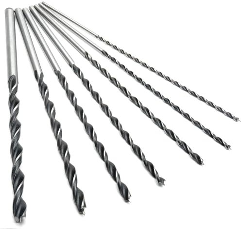 Lanpeeking 7 Stück Holzbohrer Set - 300mm Lange Schlangenbohrer, Spiralbohrer Ø 4, 5, 6, 7, 8, 10, 12mm