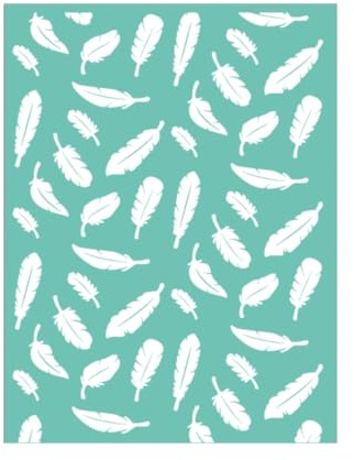 Feathers Craftelier präglingsmapp - prägling av pennor för scrapbooking och hantverk, kompatibel med Sizzix Big Shot, Big Shot Plus, Revolution | 15 x 20 cm