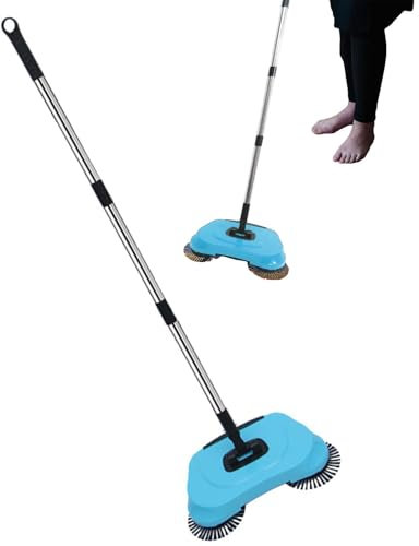 Escoba de aspiradora de mano, barredora al vacío de escoba, barredora al vacío no eléctrica, barredora manual de alfombras con mango ajustable, herramientas de limpieza de suelos, accesorios para