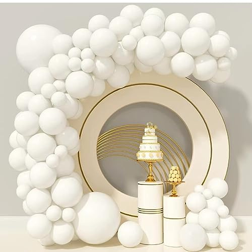 Ballons Blanc,84 Ballons Guirlande Blanc,18 12 10 5 pouce Blanc Arche Ballon Anniversaire, Kit Arche Ballon pour Anniversaire Decoration Mariage Baby Shower Bapteme