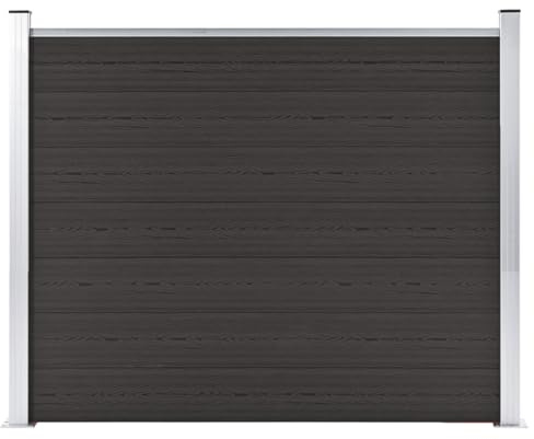 Pannello di Recinzione in WPC 180x146 cm Nero-HOME