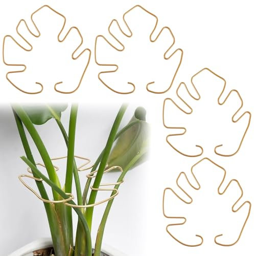 Winmany 5PCS Plant Stem Support Monstera Plant Support Indoor Flower Climbing Potted Plants Houseplant Climbers Holder Accessories for Outdoor Garden Stakes Trellis Stem Growth (Leaves Style)