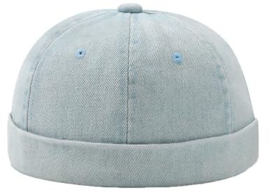 YAMEE Gorra Docker Unisex Vaquera,Gorra Sin Visera Moda Plegable,Beanie Sombrero Retro de Puerto,Gorro Marinero para Hombre y Mujer Ajustable Transpirable